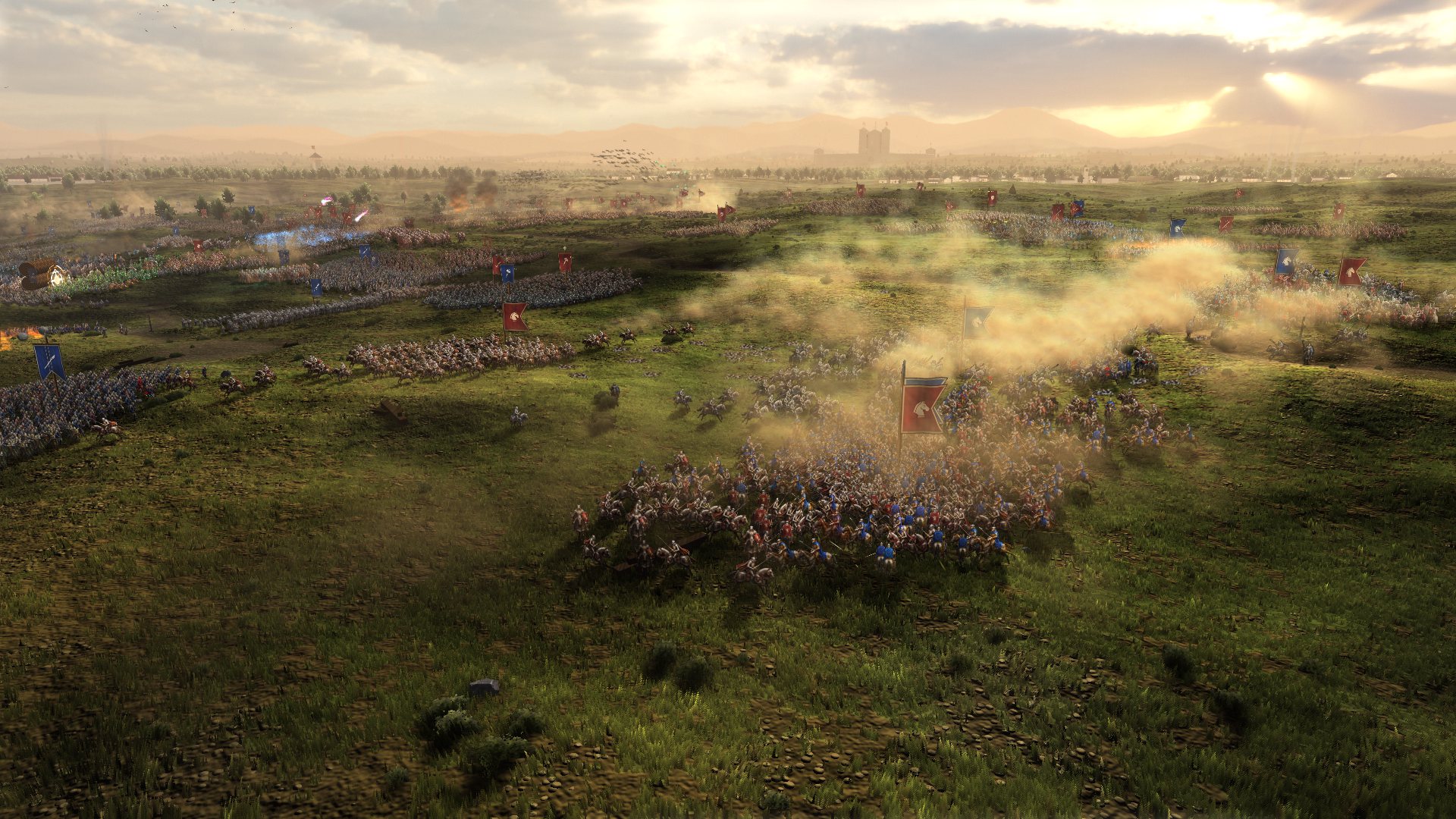Cavalry melee under dust