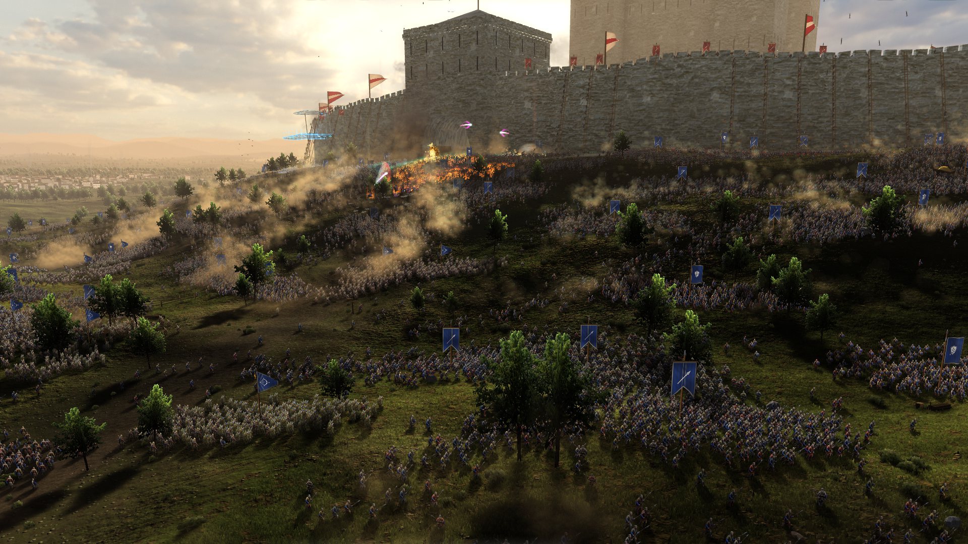An army breaks against the walls of a fortress city